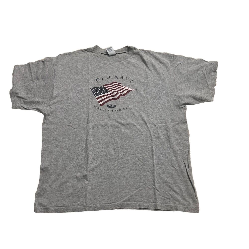 Old Navy 2000 Grey VTG Mens Tee size XXL y2k big fit comfort